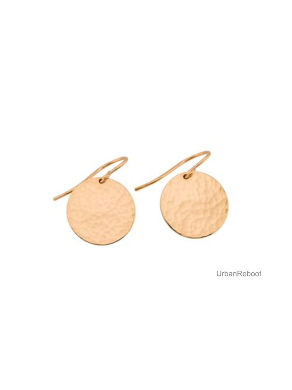 Hammered Disc Drop Earrings, Minimalist Gold Filled Jewelry